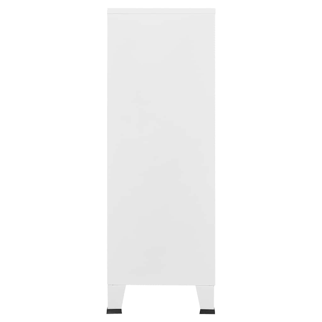 Aparador de arrumação industrial 75x40x115 cm metal branco
