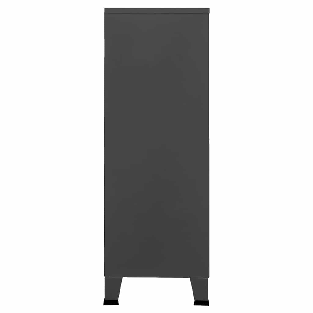 Aparador de arrumação industrial 75x40x115 cm metal antracite