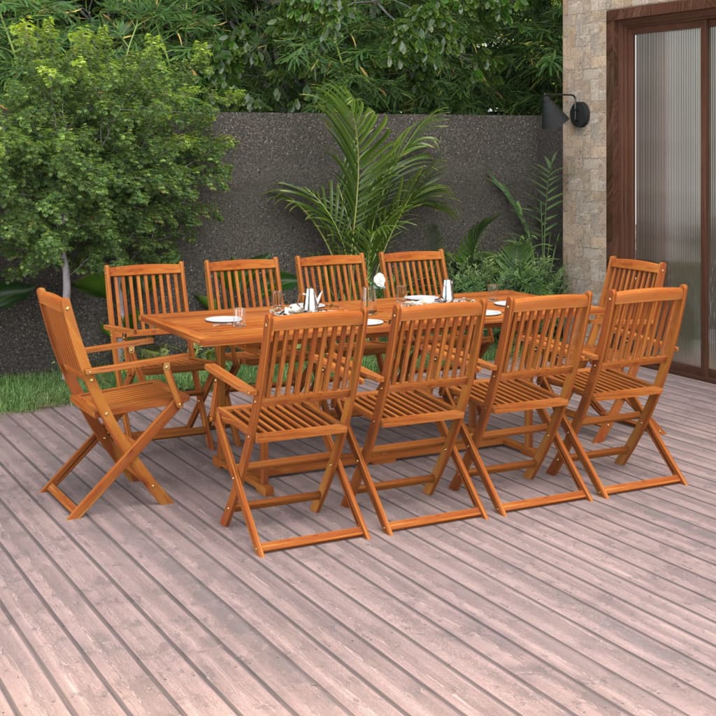 5 pcs conjunto de jantar para jardim madeira de acácia maciça
