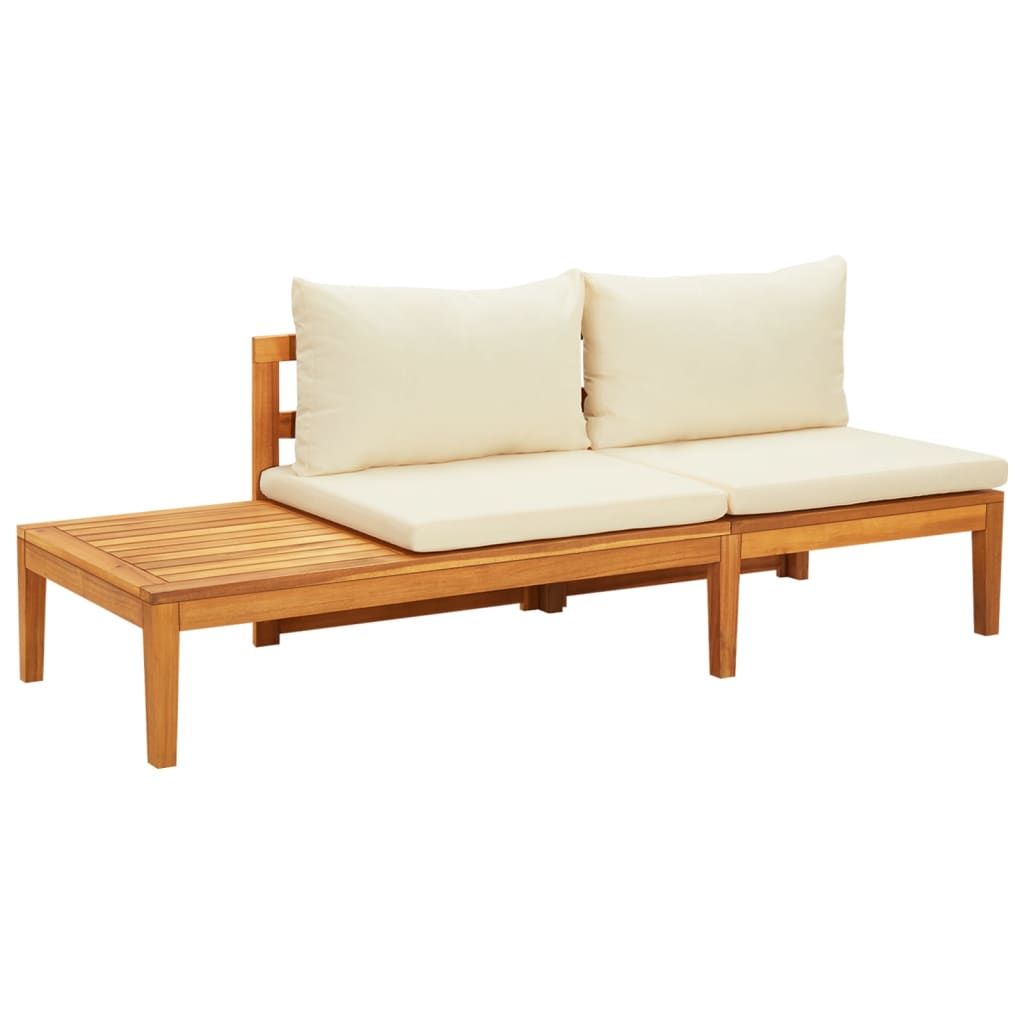 Bancos jardim c/ almofadões cinza-escuro 2pcs madeira de acácia