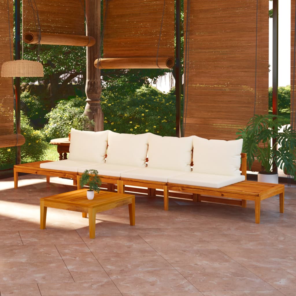 Bancos jardim c/ almofadões cinza-escuro 2pcs madeira de acácia