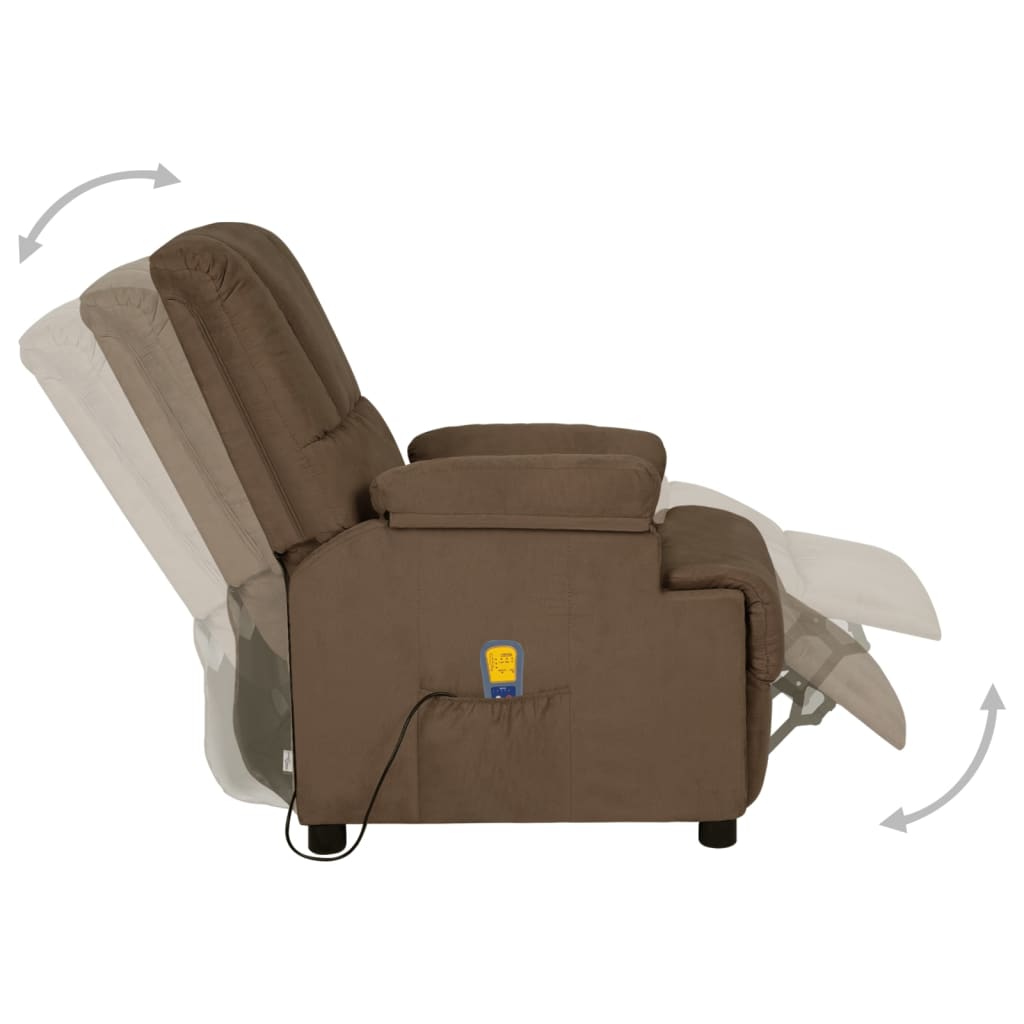 Poltrona de massagens tecido microfibra castanho