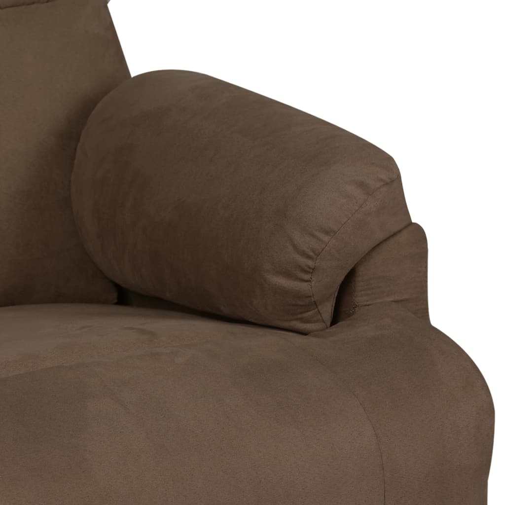 Poltrona de massagens tecido microfibra castanho