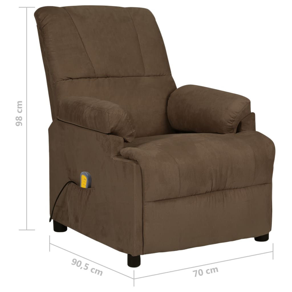 Poltrona de massagens tecido microfibra castanho