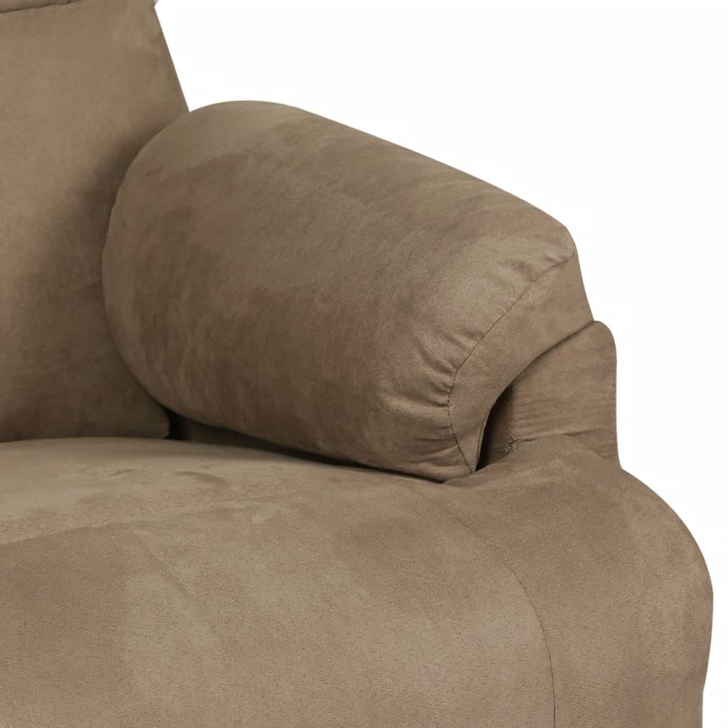 Poltrona de massagens tecido de microfibra cinza-acastanhado