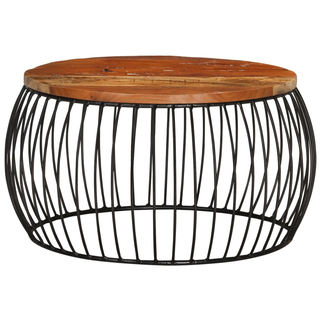 Mesa de centro Ø68 cm madeira recuperada maciça