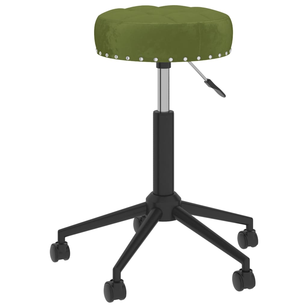 3085572  Swivel Massage Stool Light Green Velvet (333050)