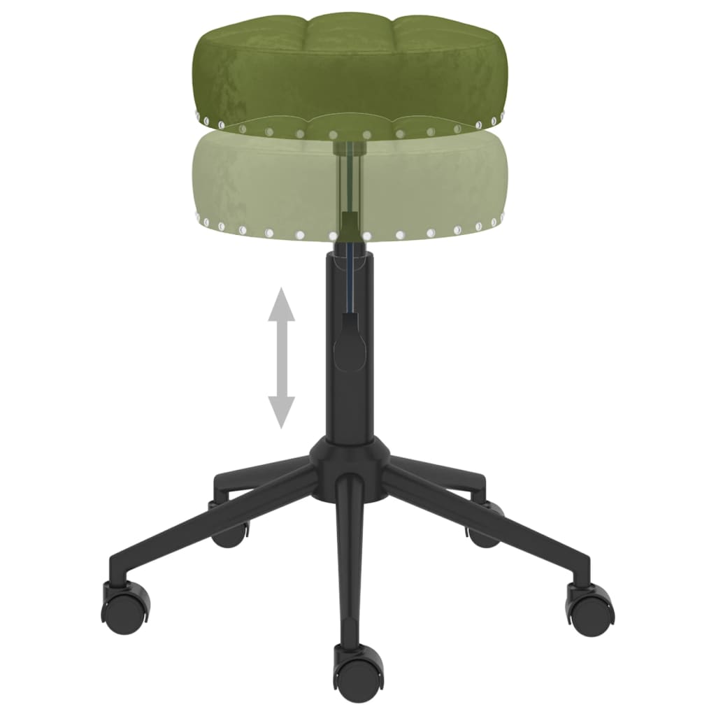 3085572  Swivel Massage Stool Light Green Velvet (333050)