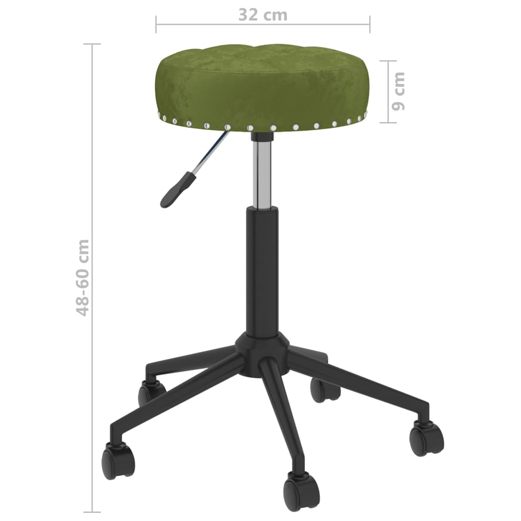 3085572  Swivel Massage Stool Light Green Velvet (333050)