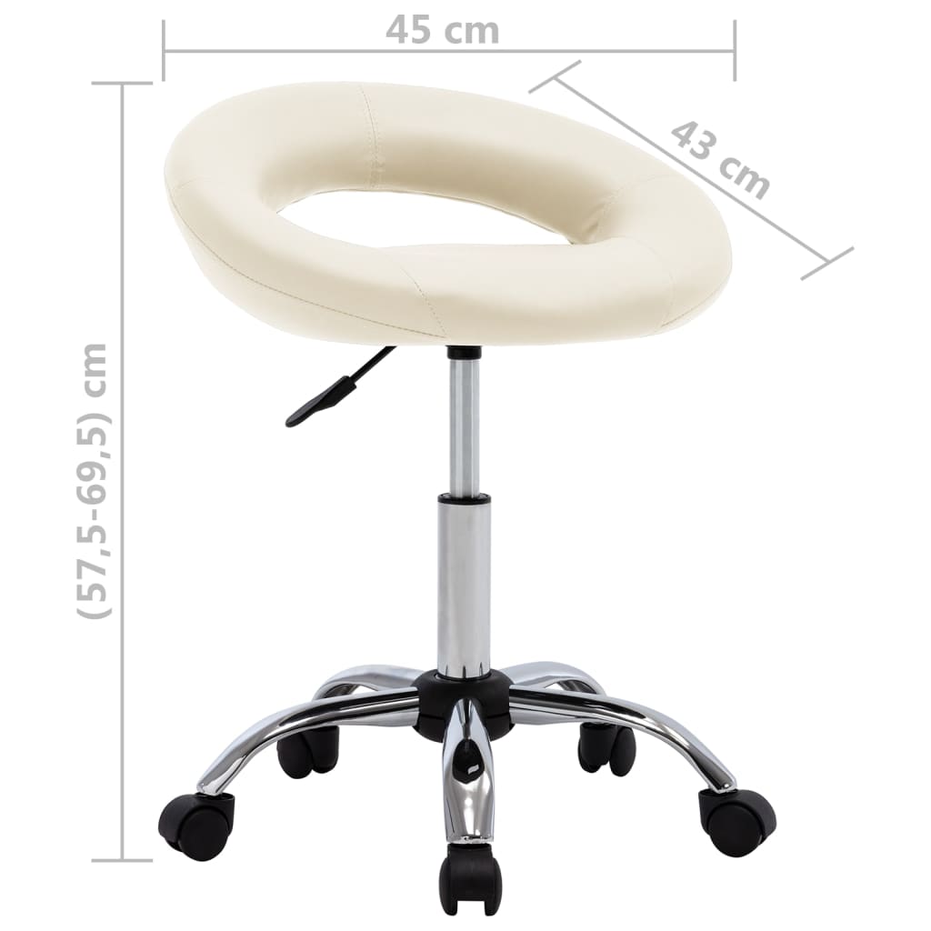 Cadeira de jantar giratória couro artificial branco