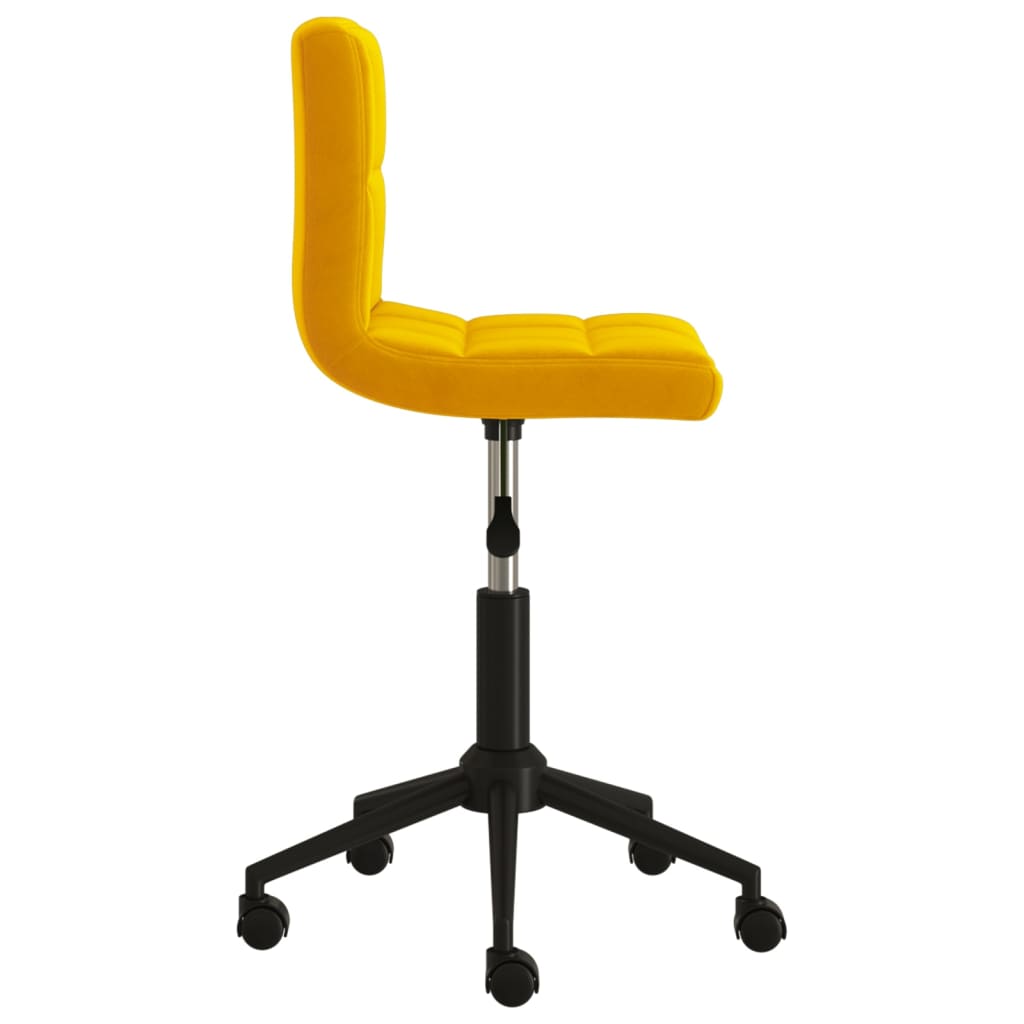 Cadeira de jantar giratória veludo amarelo mostarda