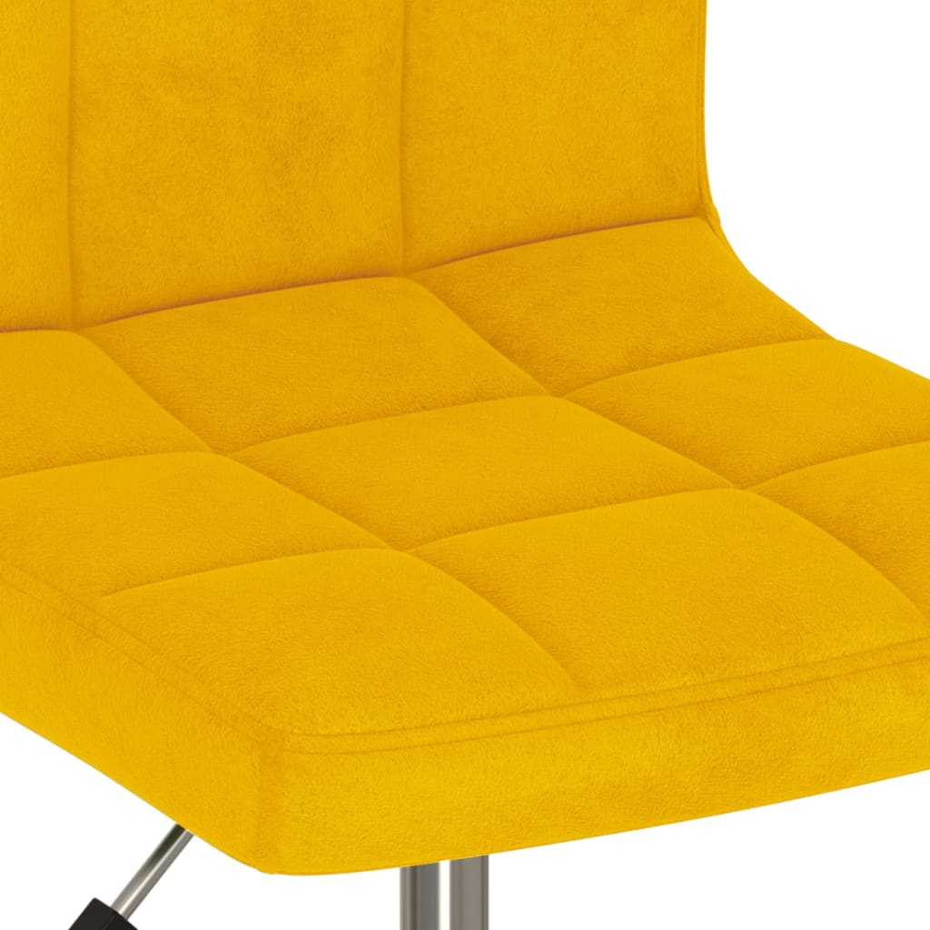 Cadeira de jantar giratória veludo amarelo mostarda