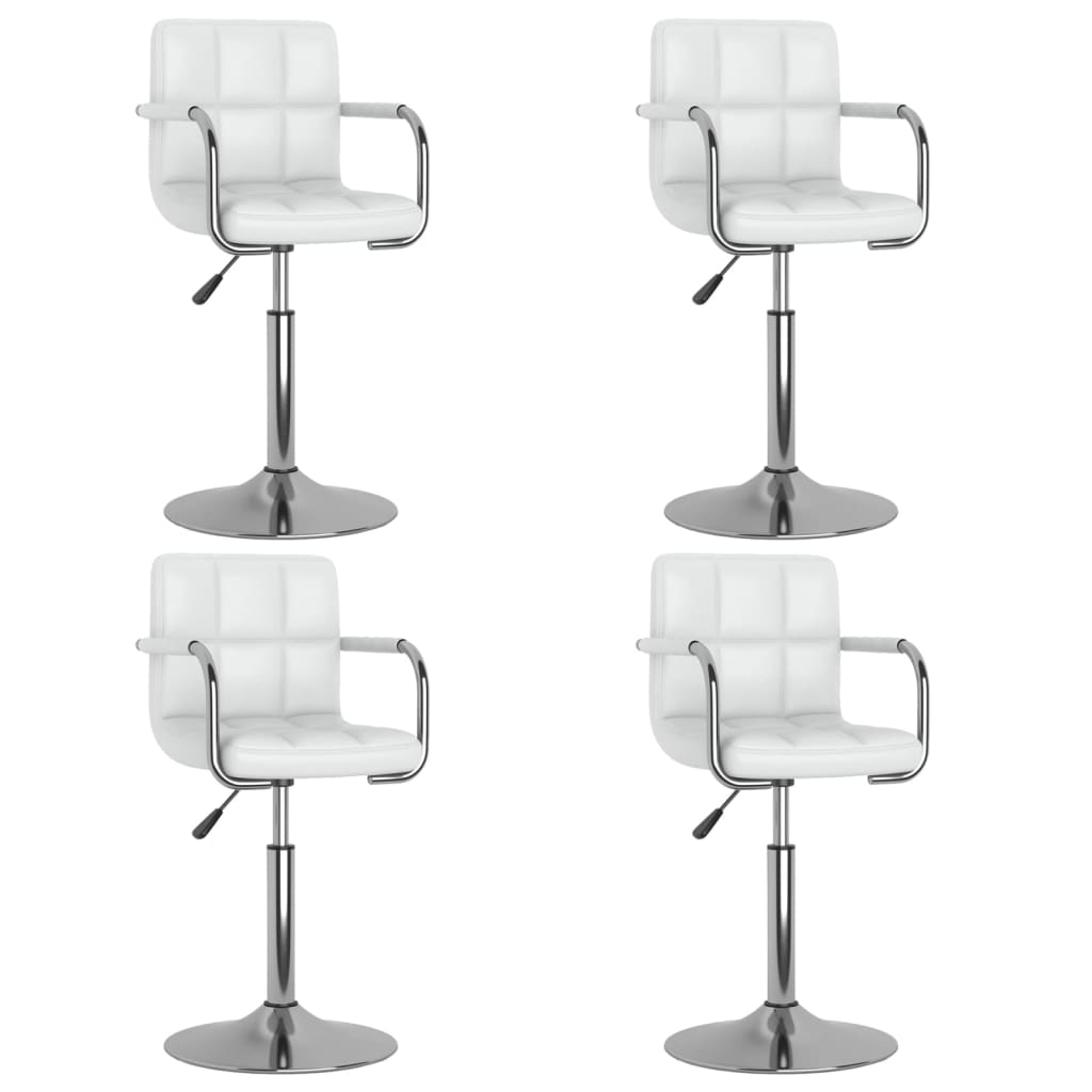 Cadeiras de jantar giratórias 4 pcs couro artificial branco