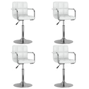 Cadeiras de jantar giratórias 4 pcs couro artificial branco