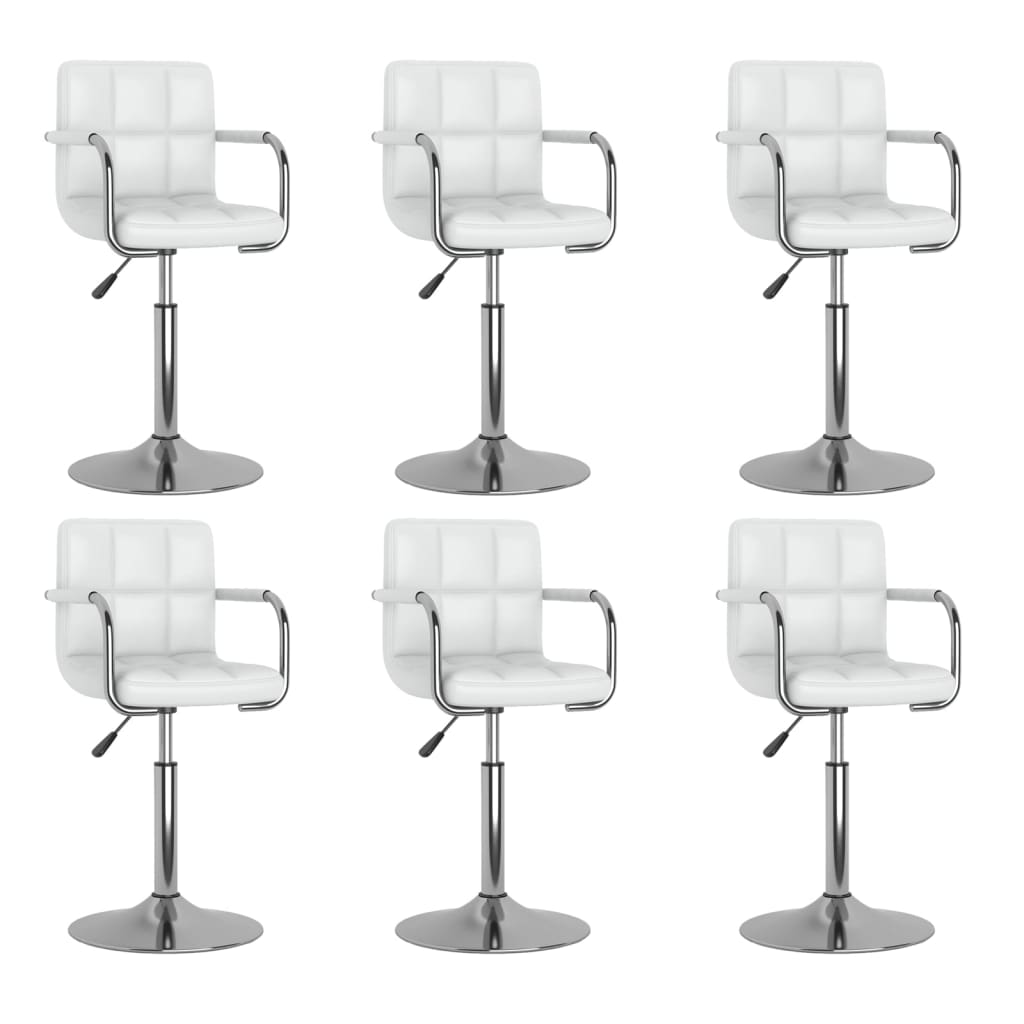 Cadeiras de jantar giratórias 4 pcs couro artificial branco