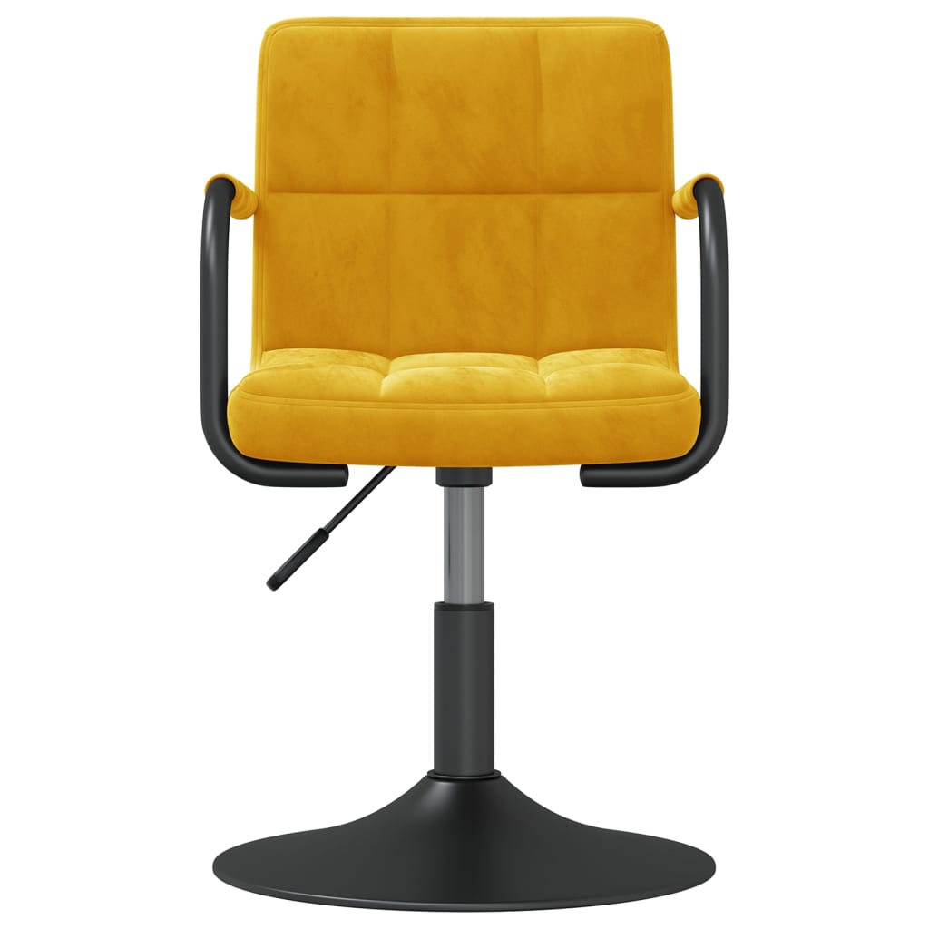 Cadeira de jantar veludo amarelo mostarda