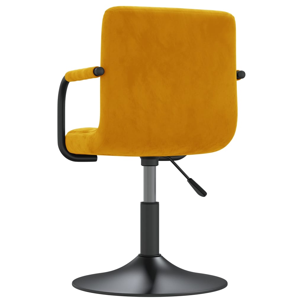 Cadeira de jantar veludo amarelo mostarda