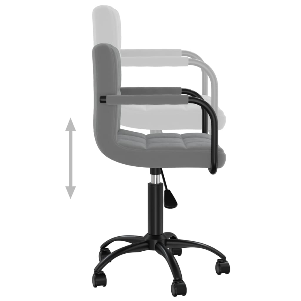 Cadeira de jantar giratória veludo cinzento-claro