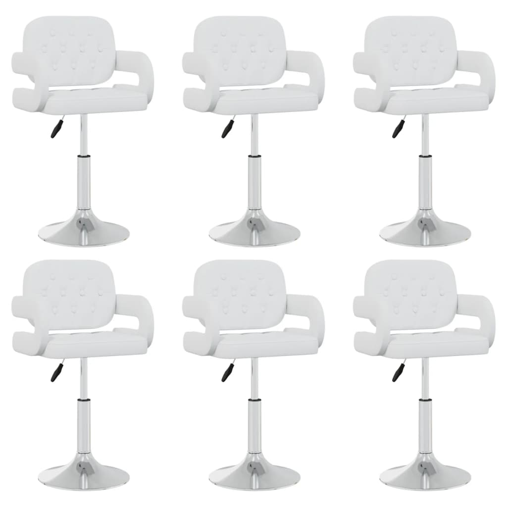 Cadeiras de jantar giratórias 4 pcs couro artificial branco