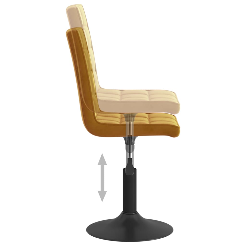 Cadeiras de jantar giratórias 6 pcs veludo amarelo mostarda