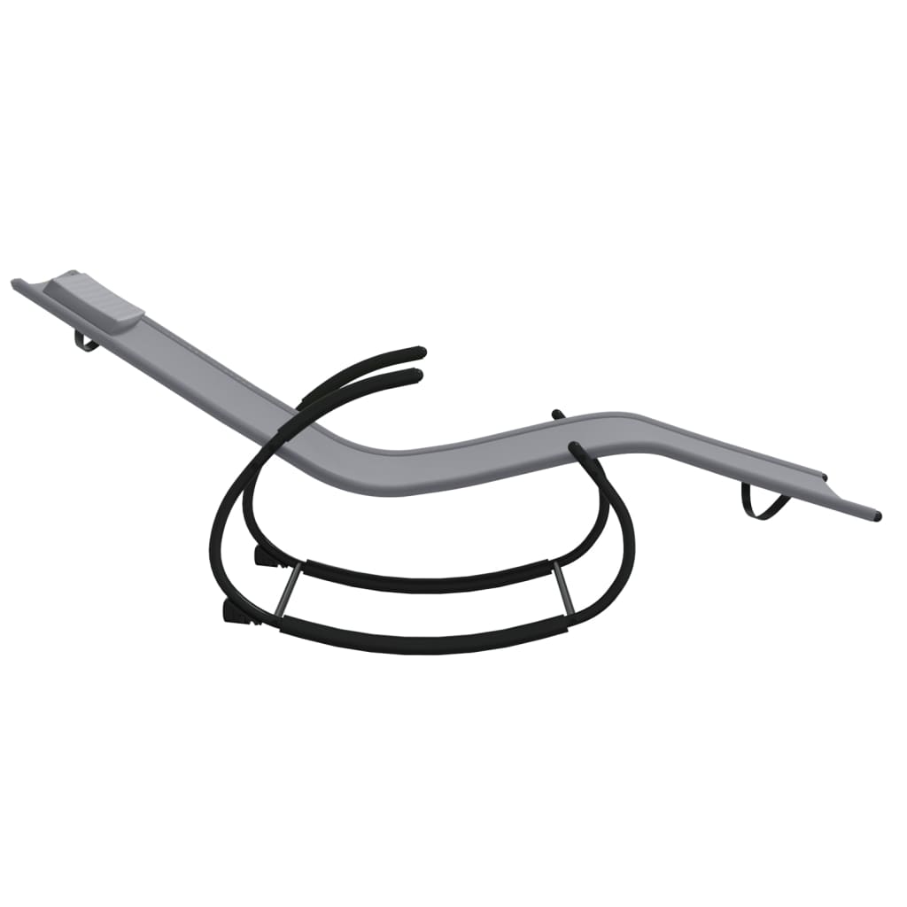 Espreguiçadeira baloiço aço e textilene cinza