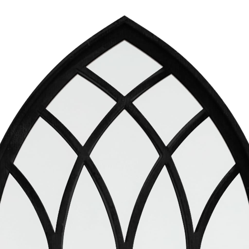 Espelho de jardim p/ uso exterior ferro 100x45 cm preto