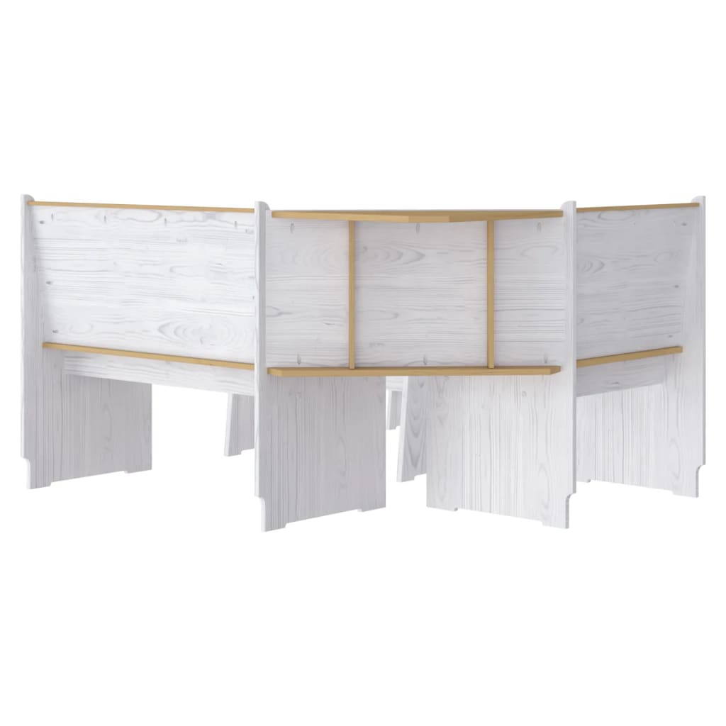 3 pcs conjunto de jantar REINE madeira pinho maciça branco