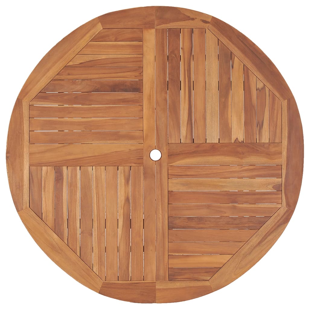 Mesa de jantar p/ jardim Ø110x75 cm madeira de teca maciça