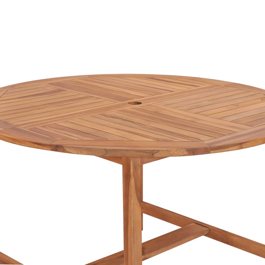 Mesa de jantar p/ jardim Ø110x75 cm madeira de teca maciça