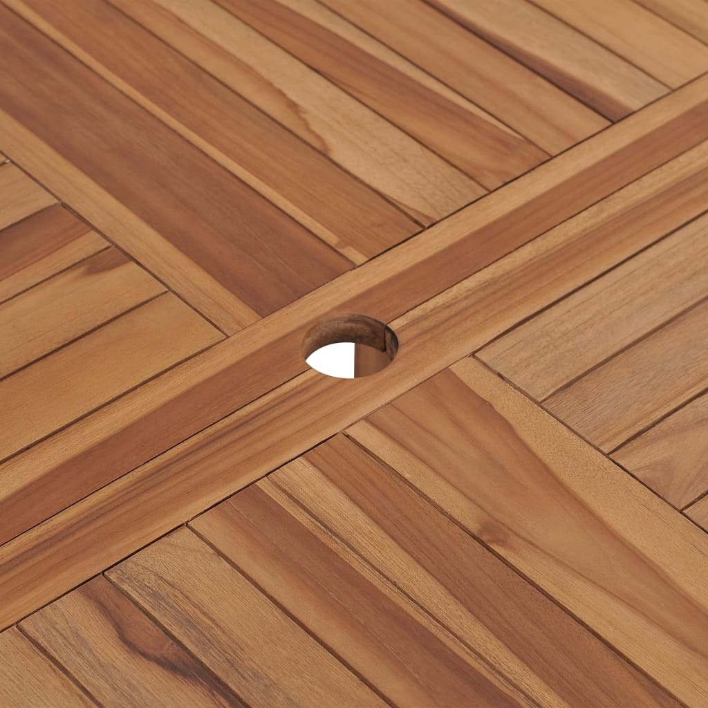 Mesa de jantar p/ jardim Ø110x75 cm madeira de teca maciça