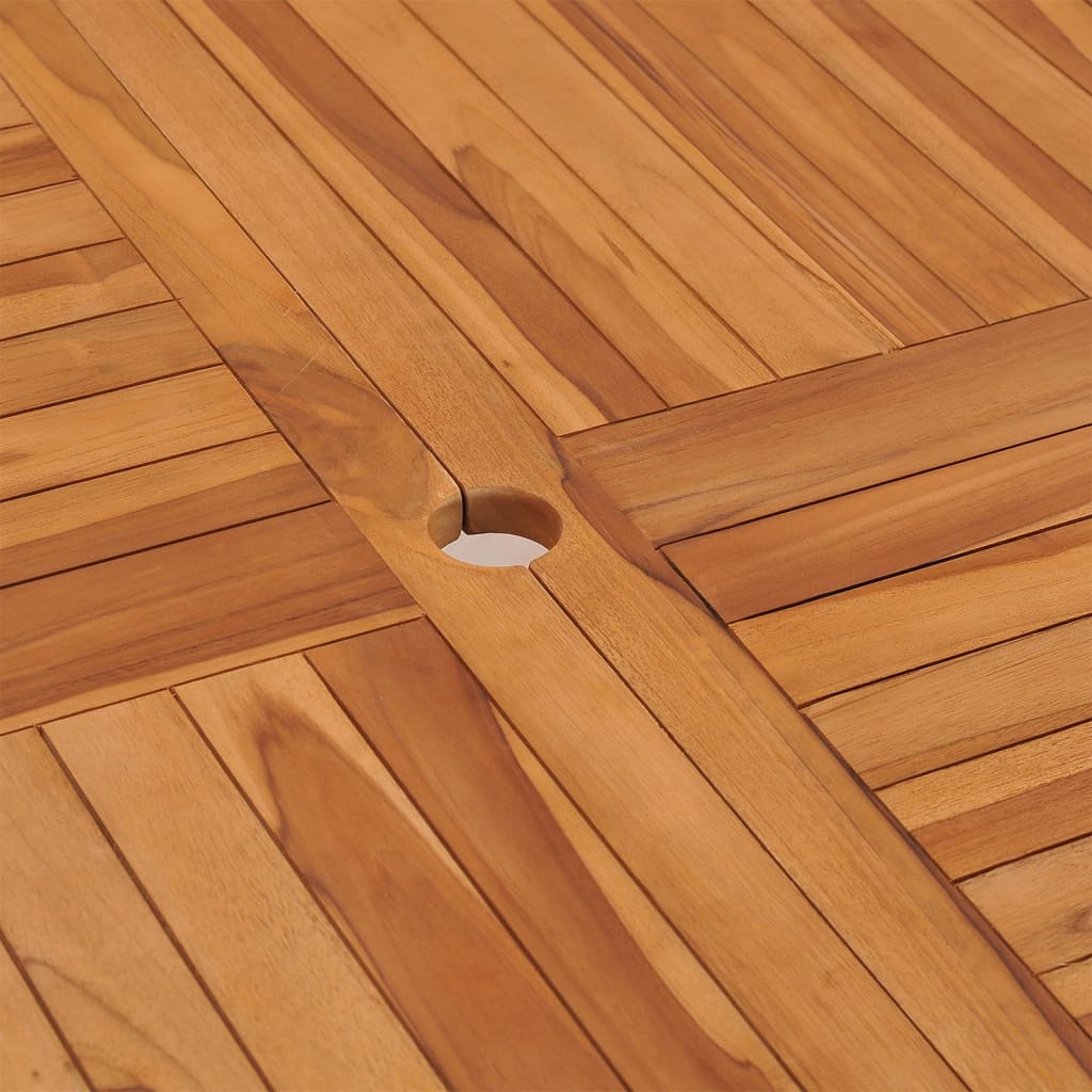 Mesa de jantar p/ jardim 110x110x75 cm madeira de teca maciça