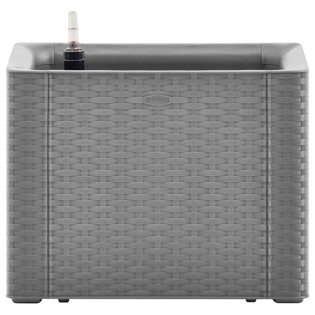 Vaso/floreira c/ sistema rega automática 43x43x33 cm cinza
