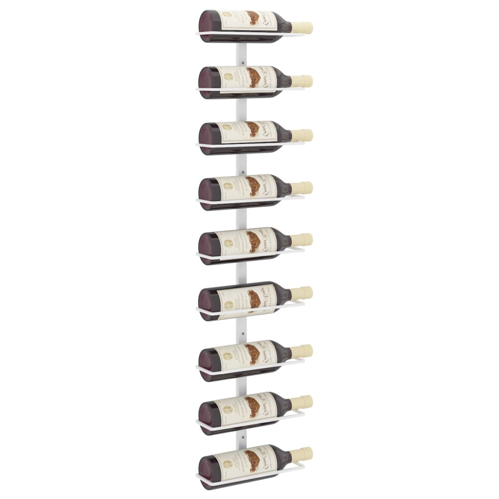 Garrafeira de parede para 9 garrafas ferro branco