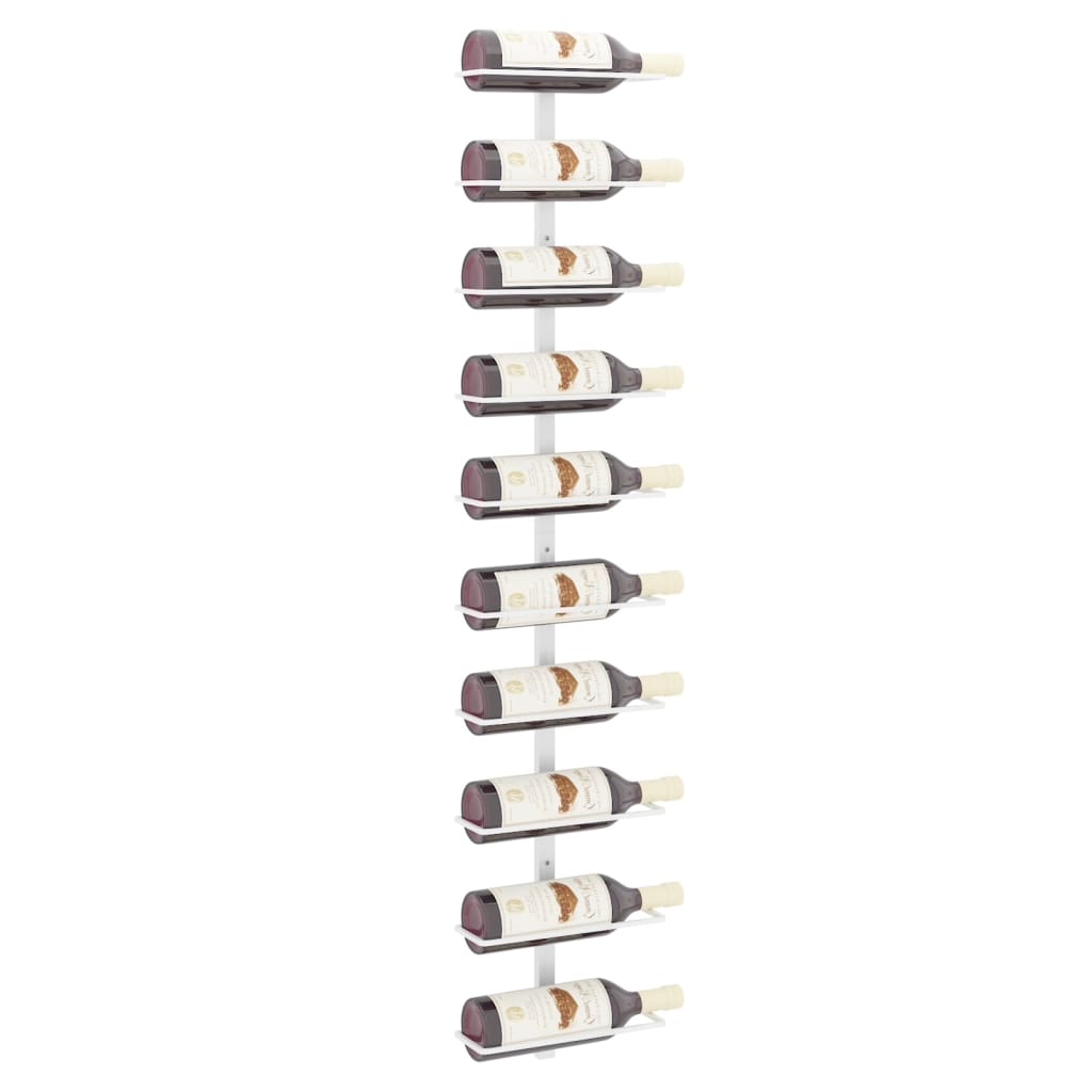 Garrafeira de parede para 10 garrafas metal branco