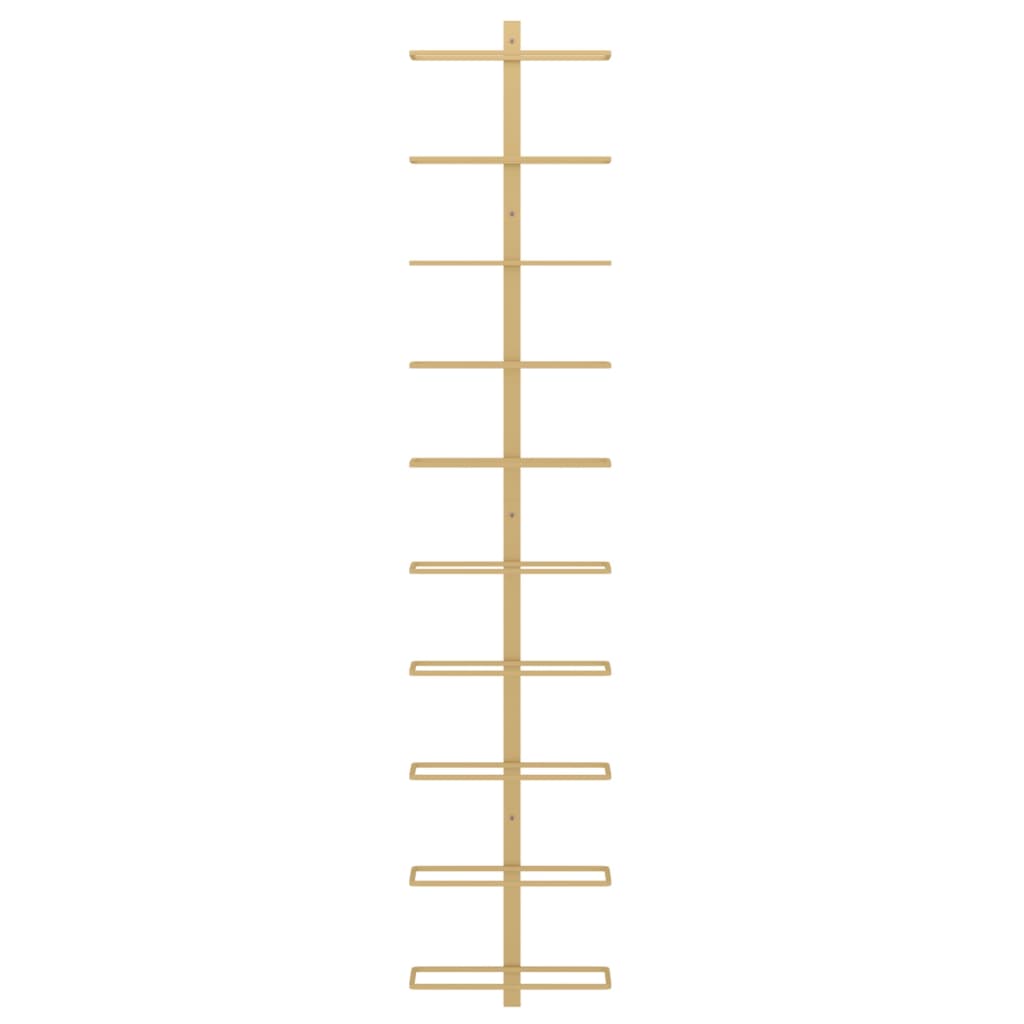 Garrafeira de parede para 10 garrafas metal dourado