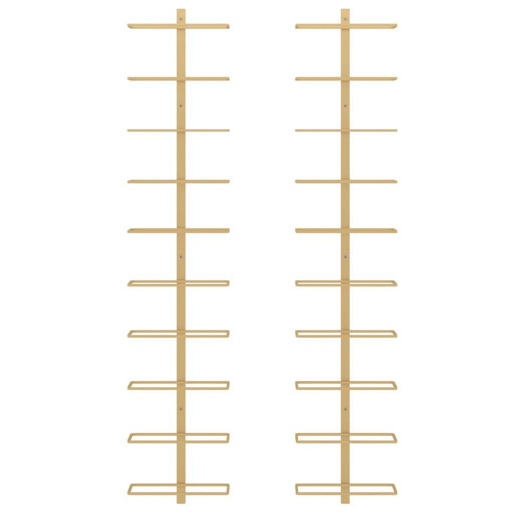 Garrafeira de parede para 10 garrafas metal dourado