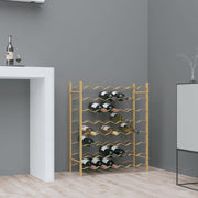 Garrafeira para 48 garrafas metal dourado