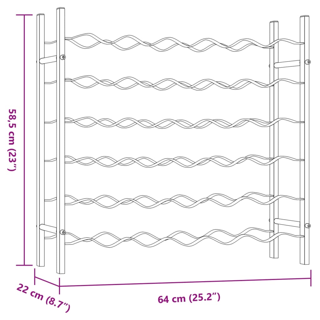 Garrafeira para 36 garrafas metal branco