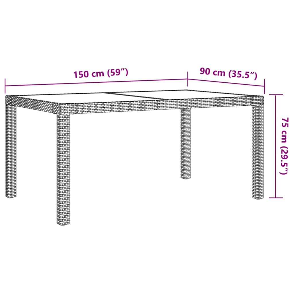 5 pcs conjunto jantar p/ exterior c/ almofadões vime PE bege
