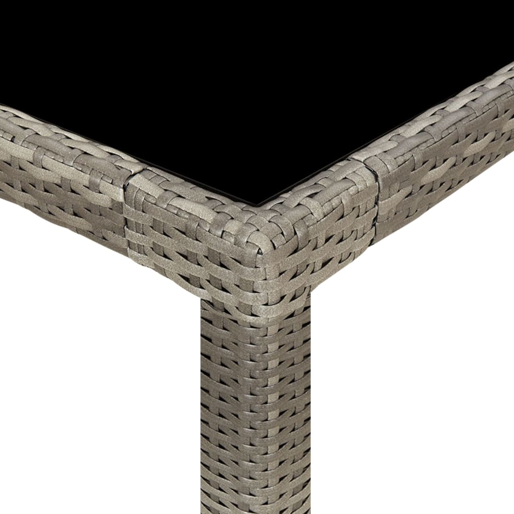 5pcs conjunto de jantar p/ exterior c/ almofadões vime PE cinza