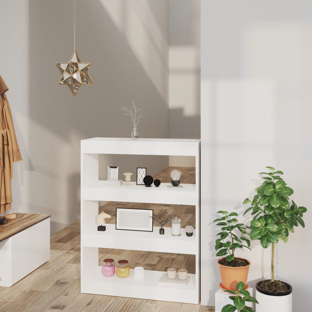 Estante/divisória derivados de madeira branco