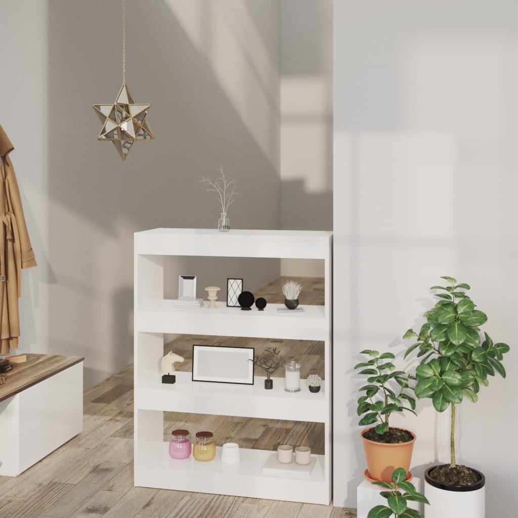 Estante/divisória derivados de madeira branco