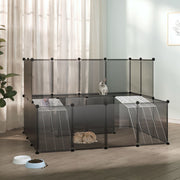 Gaiola para animais pequenos 143x107x93 cm PP e aço preto