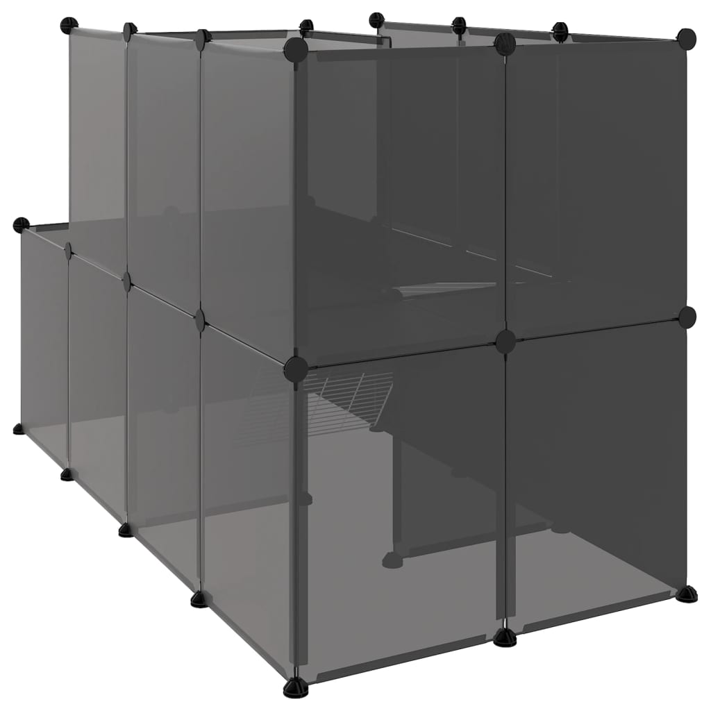 Gaiola para animais pequenos 142x74x93 cm PP e aço preto
