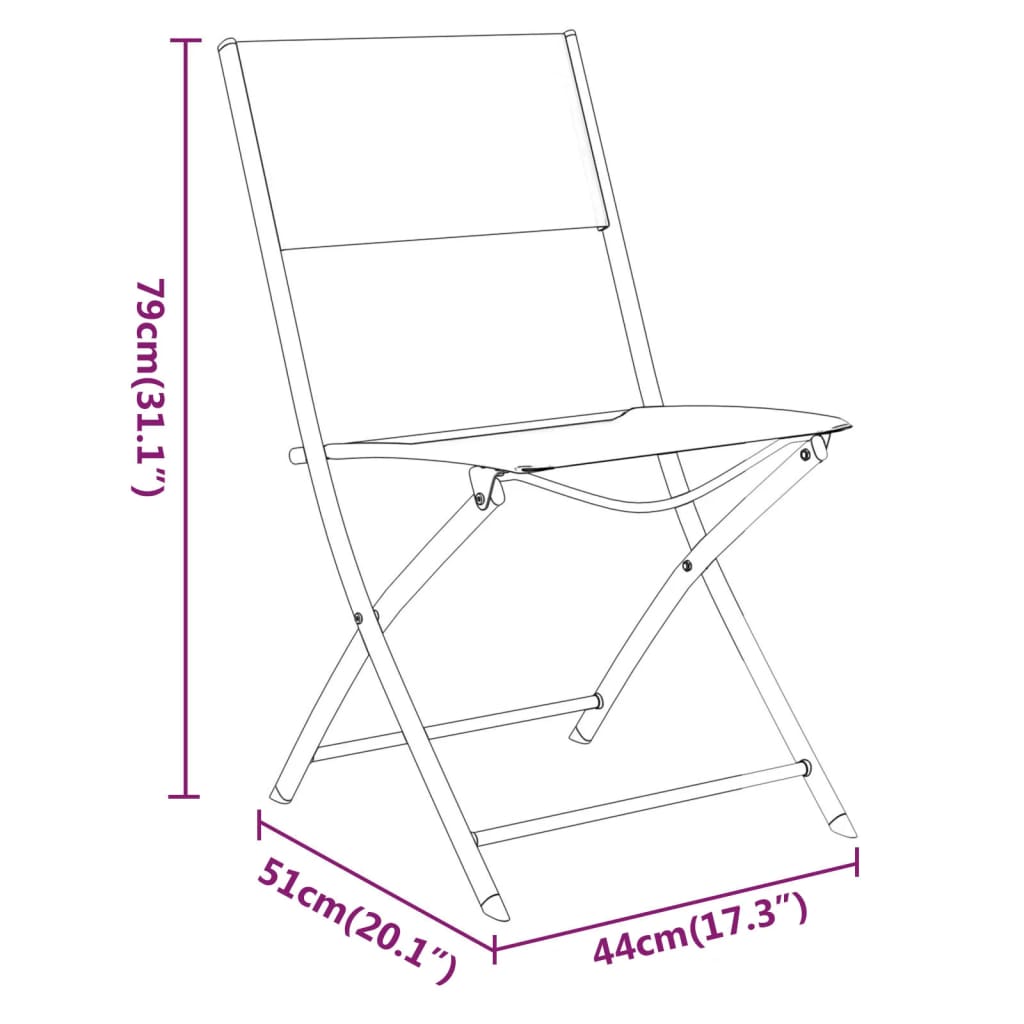 3 pcs conjunto de bistrô em aço preto