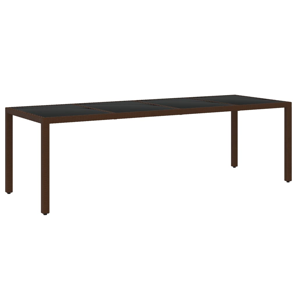 11 pcs conjunto de jantar para jardim vime PE castanho