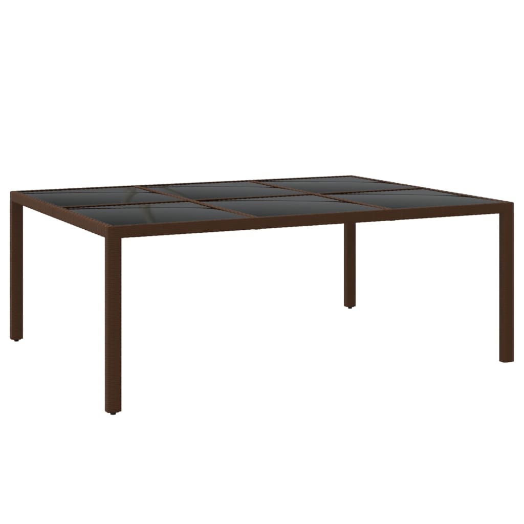 11 pcs conjunto de jantar para jardim vime PE castanho