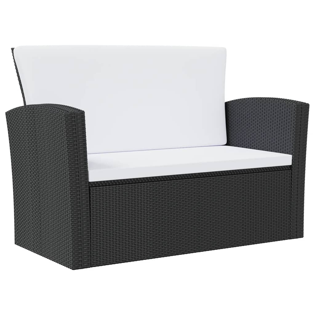 8 pcs conjunto lounge de jardim c/ almofadões vime PE cinzento