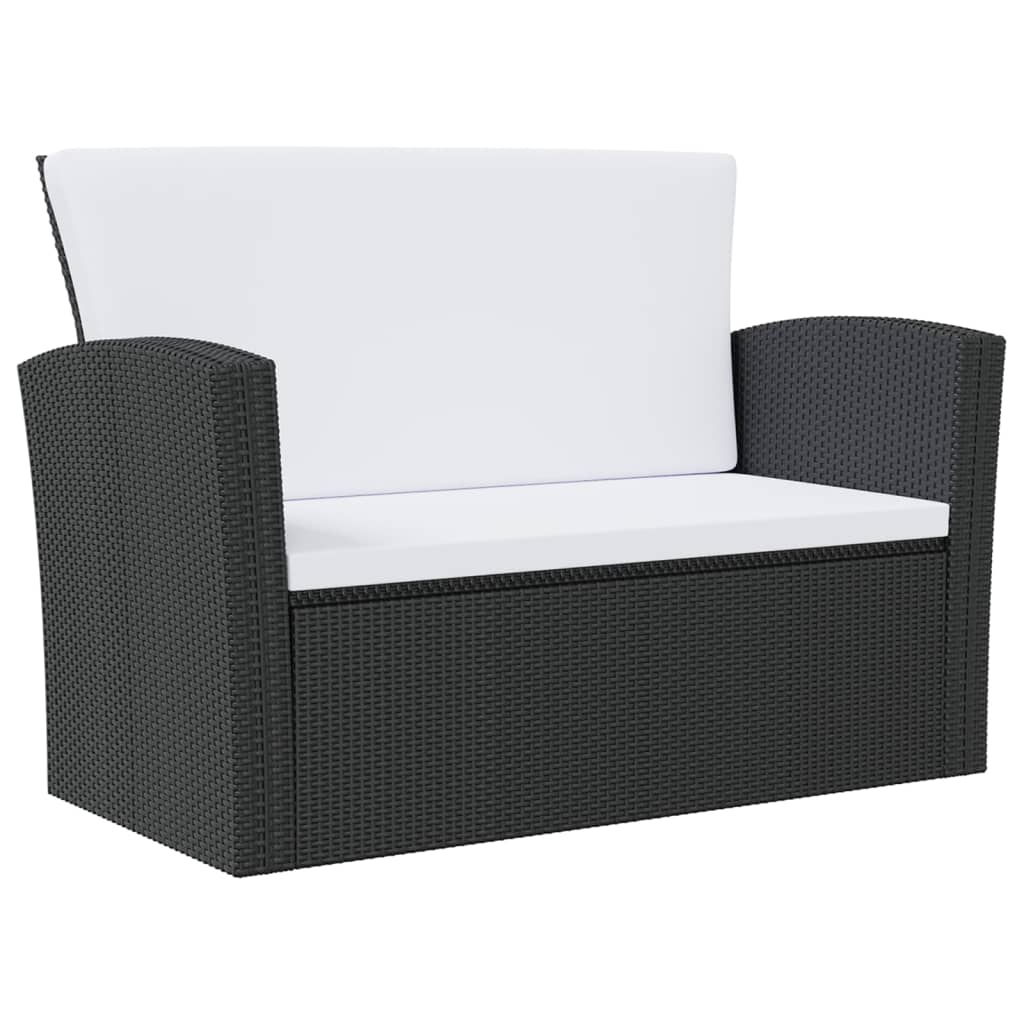 8 pcs conjunto lounge de jardim c/ almofadões vime PE cinzento