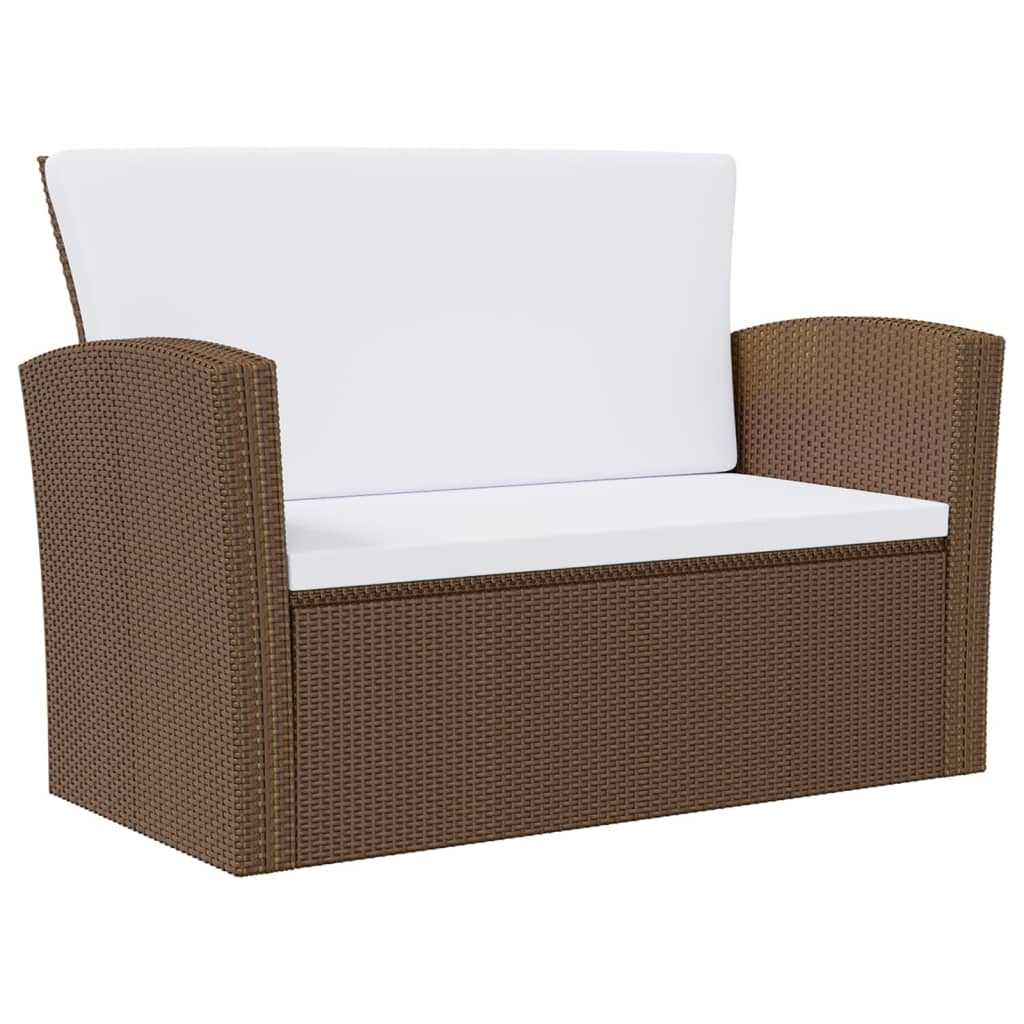 8 pcs conjunto lounge de jardim c/ almofadões vime PE cinzento